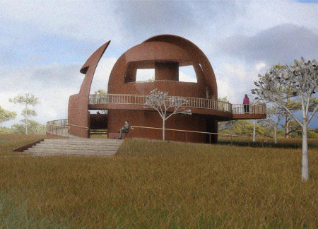 Corten Steel and Pressure-Treated Wood Create a Spiral Observation Retreat Embedded in Wetlands
