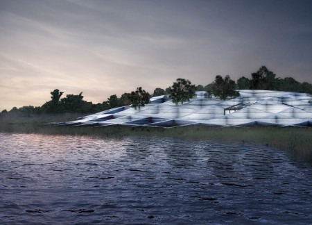 Healing Retreat Built with Compressed Earth and Blue Clay  