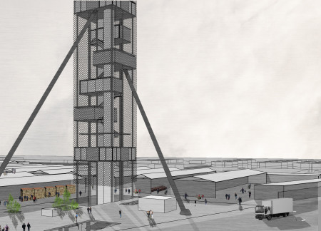Vertical Farming Center Integrating Community Spaces with Steel Structure  