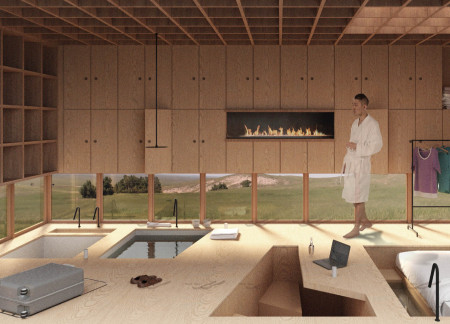 Rockwool Panels and Ribbon Windows in a Tranquil Retreat  