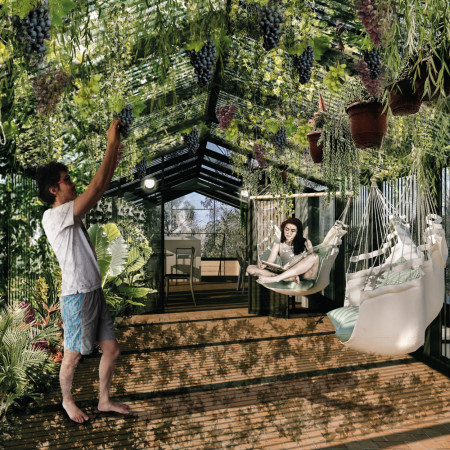 Dark Chestnut and Rammed Earth Retreat Emphasizing Community and Sustainability  