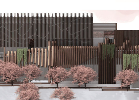 Timber Louvres Enveloping Olive Wood Spaces for Community Engagement