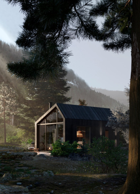 Sustainable Retreat With Expansive Windows and Local Wood