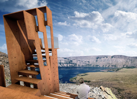 Corten Steel Viewing Platforms Embracing Volcanic Terrain