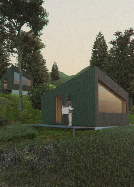 Elevated Modular Living with Anaerobic Treatment and Natural Integration  