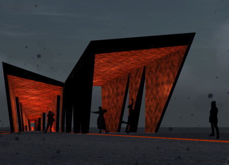 Corten Steel Gate Defining Pathways for Women's Rights Memorial  