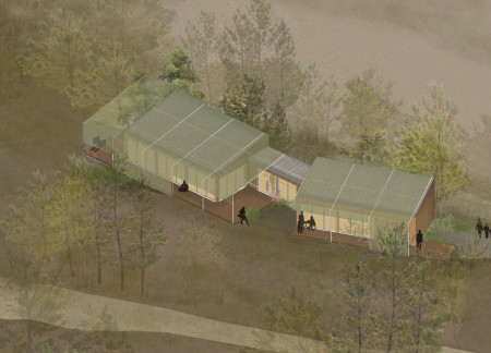 Textile-Clad Meditation Space Above a Valley with KLH Panels  