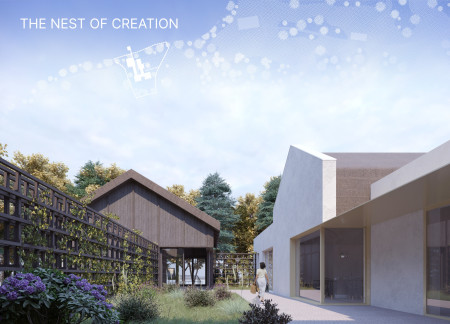 Cross-Laminated Timber Retreat Featuring Charred Wooden Shingles and Communal Gardens  