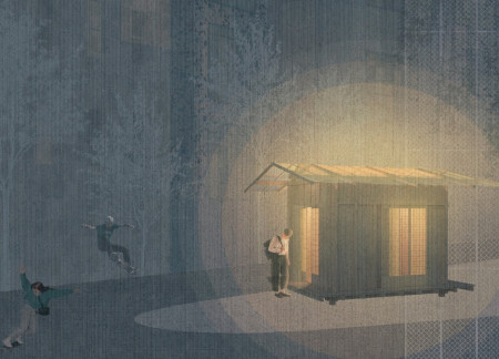 Translucent Roofed Retreat with Shōji Panels for Urban Meditation