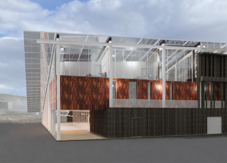 Iron Beams and Teflon Shading in a Community Greenhouse Complex  