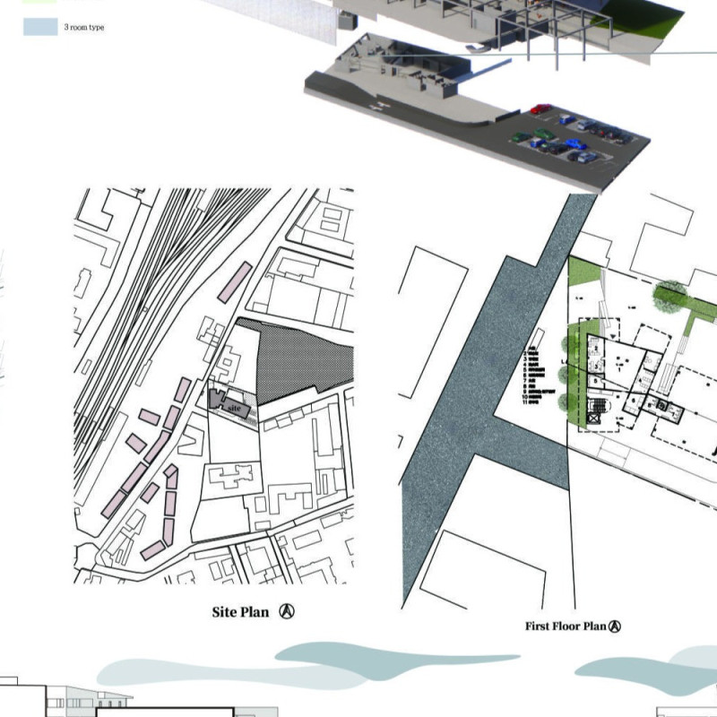 Charred Wooden Shingles and Green Roofs in a Community-Centered Residential Development
