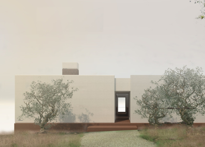 Earthy Stucco and Terracotta Nestled Within a Lush Olive Orchard