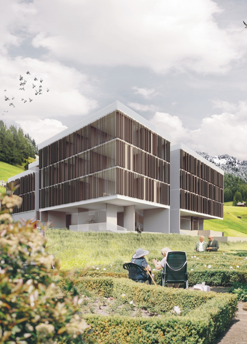Charred Wooden Shingles and Laminated Timber Unite in Sustainable Urban Design  