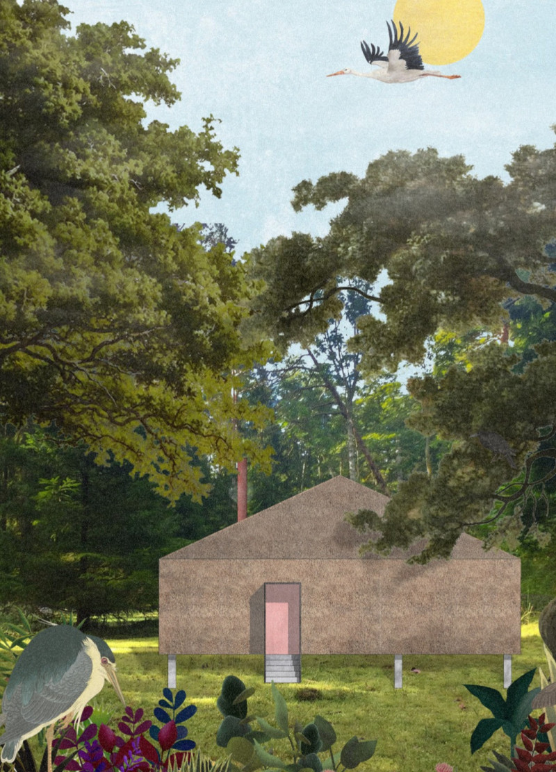 Elevated Structure Crafted from Natural Timber and Thatch Embracing Ecological Harmony