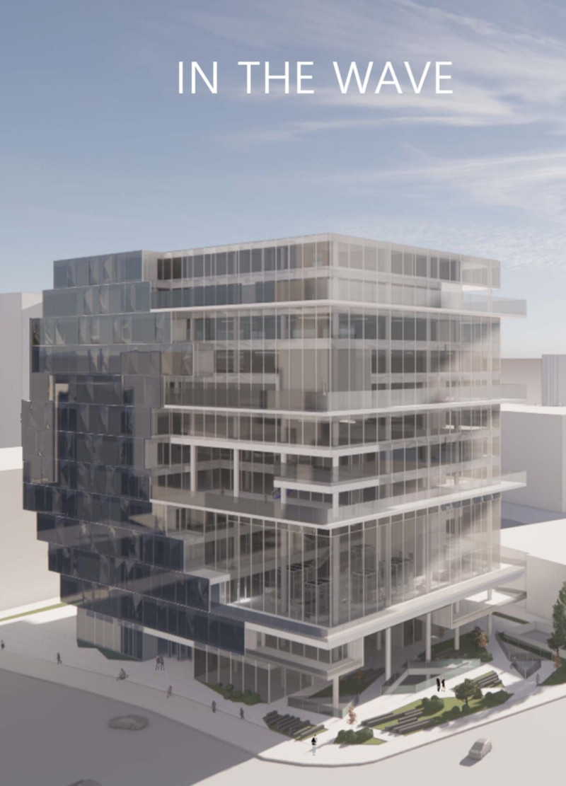 Wave-Inspired Structure Featuring Biophilic Design and Solar-Capturing Glass for Versatile Workspaces  
