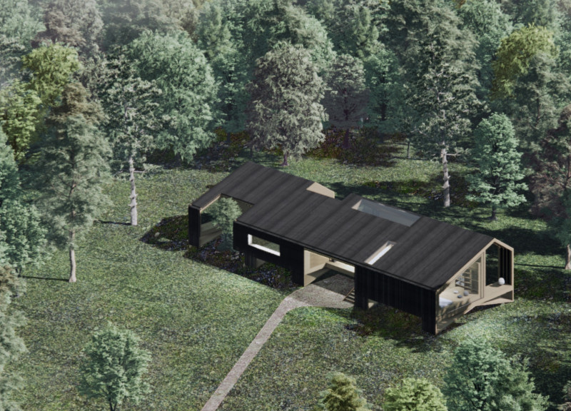 Charred Wooden Shingles and Reclaimed Wood Create a Harmonious Retreat Amongst Forested Landscapes