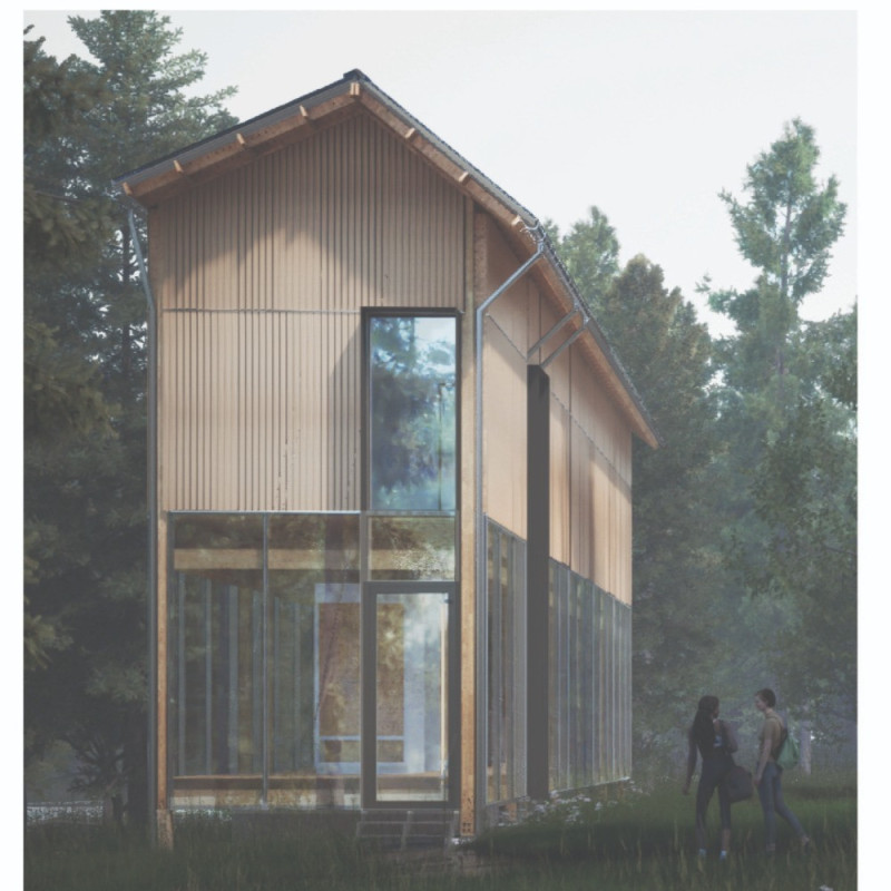 Perforated Corrugated Roofs and Natural Wood Elements in a Tranquil Wellness Retreat  