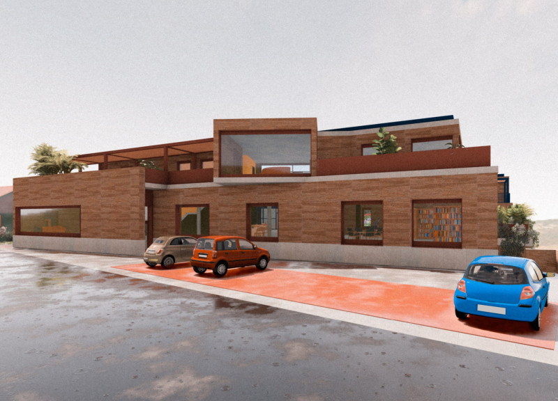 Charred Wood Facade With Cross-Laminated Timber Panels Elevating A Multi-Use Community Hub