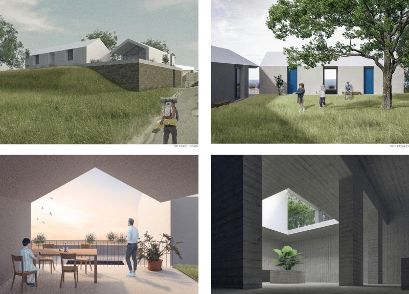 Charred Stone Facade and Natural Ventilation Experience in a Contemporary Olive Oil Tasting Space