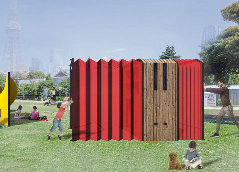 Foldable Spaces Crafted from Sustainable Wood and Textiles for Communal Engagement
