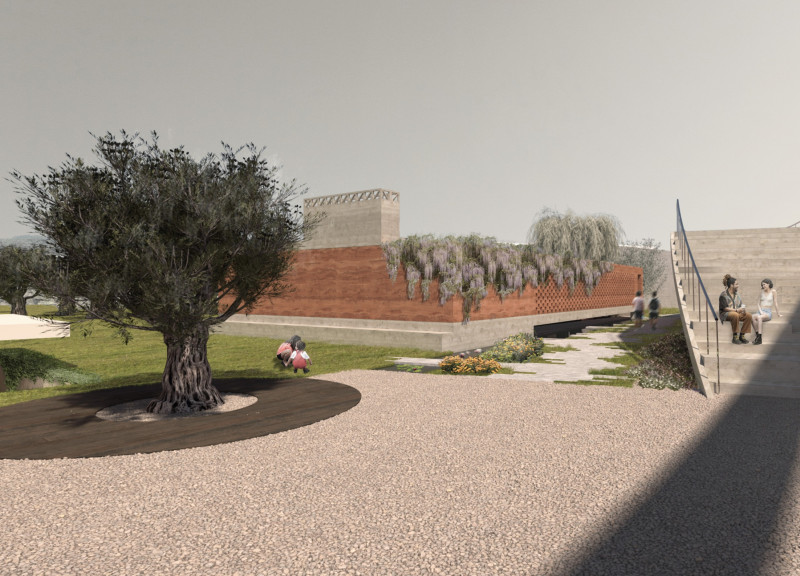 Rammed Earth Structure Embracing Native Landscapes with Brown Textures and Community-Centered Spaces