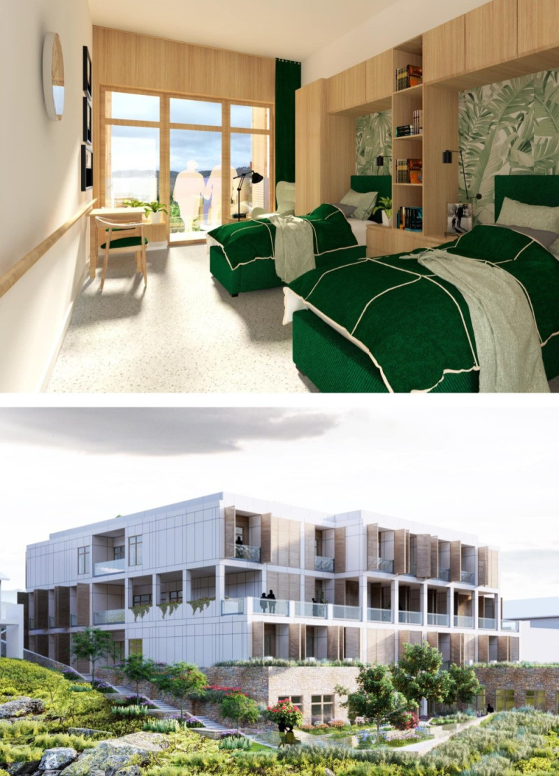 Adaptive Living Spaces Featuring Limestone Cladding and Fiber Cement Panels for Enhanced Well-Being  