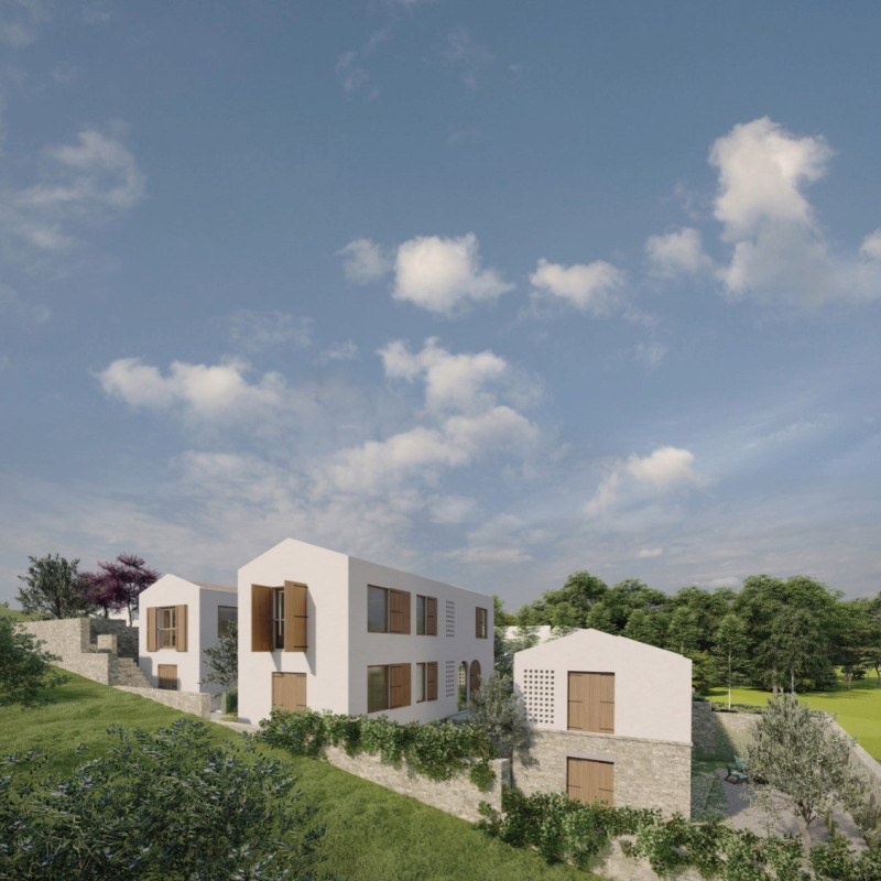 Natural Stone and White Render Harmonize in a Sustainable Olive Oil Community Space  