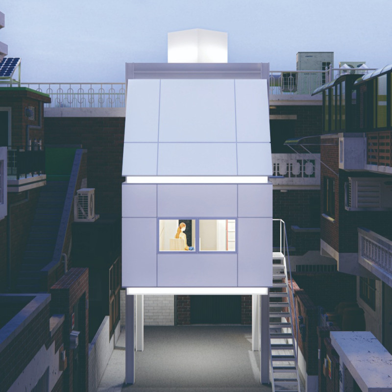 Vertical Living in Corrugated Metal and Eco-Friendly Finishes Tailored for Urban Alleyways