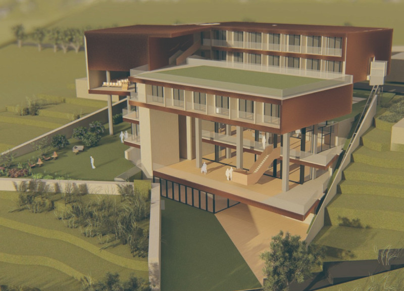 Cork and Polycarbonate Integration in a Community-Focused Elderly Home  