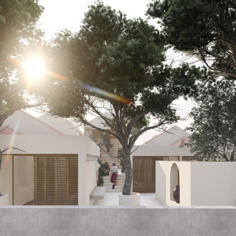 Rammed Earth Walls and Cork Insulation Harmonize in a Community-Focused Retreat  