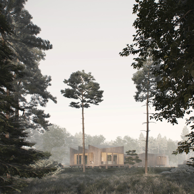 Natural Pine and Rainwater Collection Harmonize in a Scandinavian Wellness Retreat