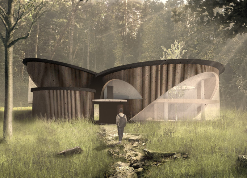 Circular Retreat Embracing Natural Light With Local Pine and Smooth Spruce Facade