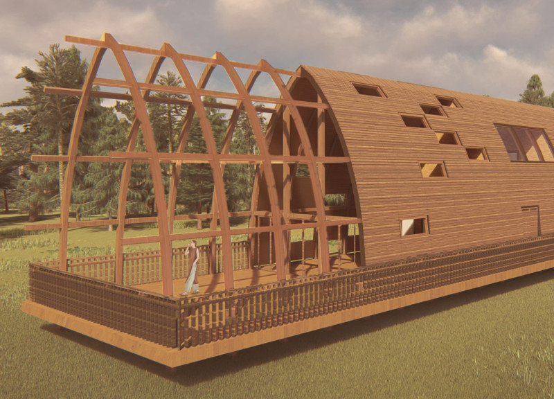 Elevated Spaces Crafted From Laminated Timber with Panoramic Views of Forests