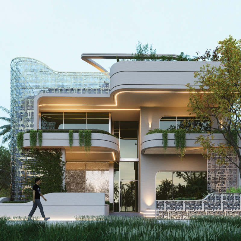 Breathing Towers and Bamboo Veneers in a Sustainable Community Habitat  