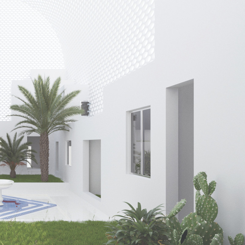 Perforated Facades and Adaptive Roofs in a Sustainable Residential Community  