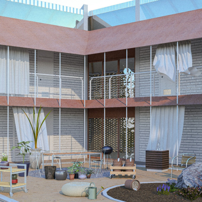Charred Wooden Shingles and Biophilic Design Enhance Community Spaces Amidst Natural Landscapes  