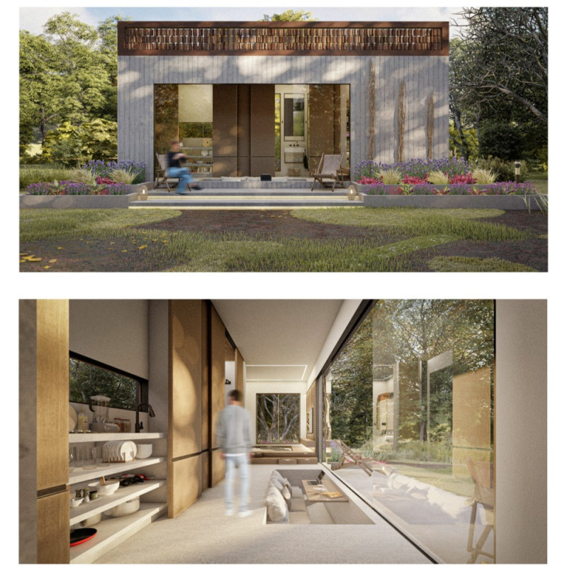 Charred Wooden Shingles and Geothermal Energy Define a Sustainable Living Space