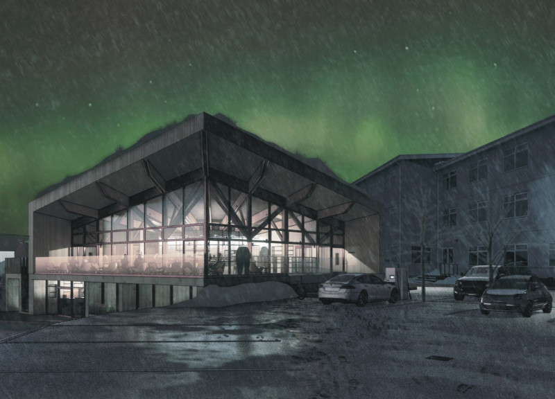 Charred Steel Facade and Sustainable Wood Elements Enhance Community Space Functionality