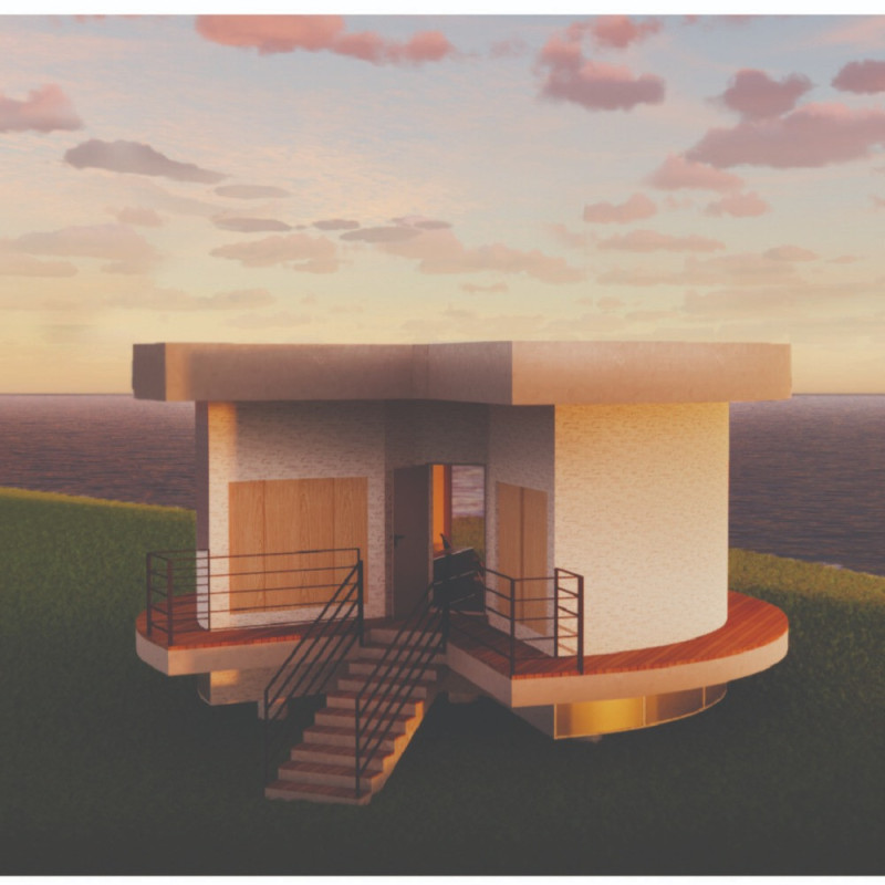 3D-Printed Glass Façade and Elevated Plinth Emphasize Panoramic Views in Sustainable Living Design