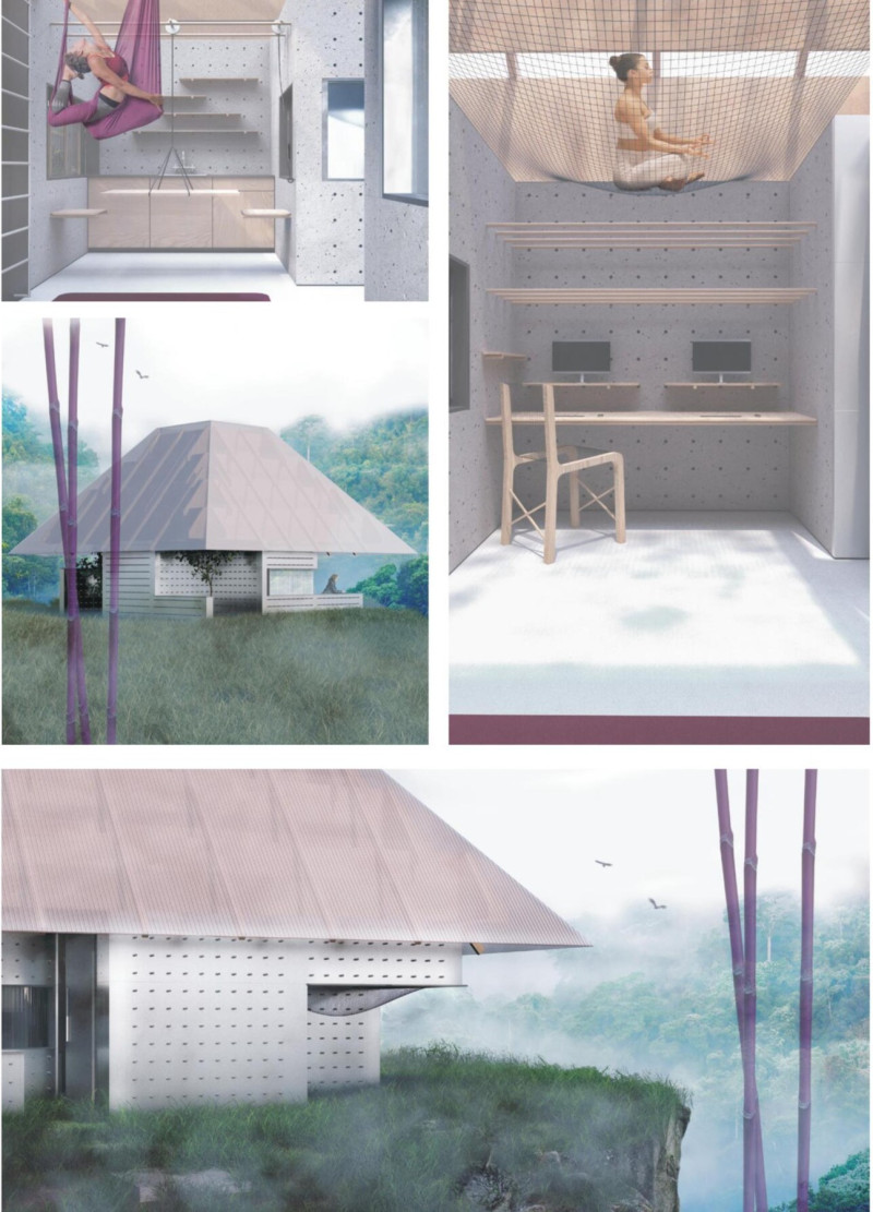 Repurposed Plastic Walls and Pyramidal Roofs in a Flexible Living Space  