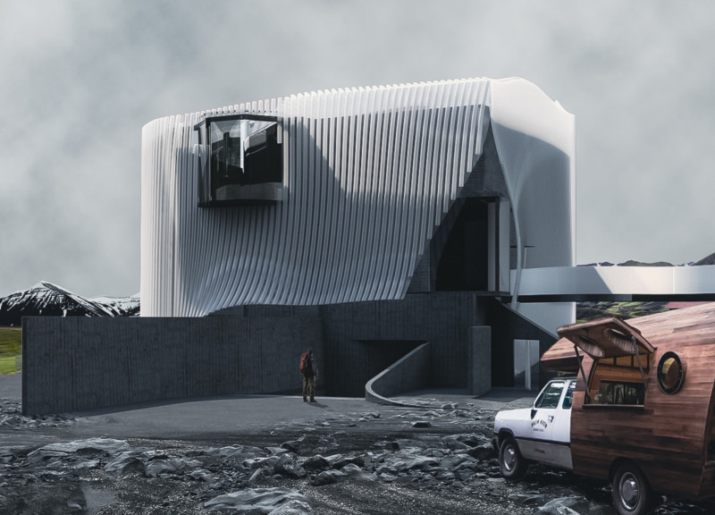 Meandering Pathways Enhanced by Geothermal Thermal Comfort and Natural Light in a Concrete Spa Experience  