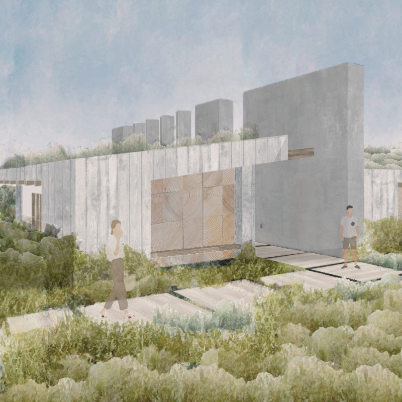 Charred Wooden Shingles and Reinforced Concrete Create a Sustainable Urban Workspace