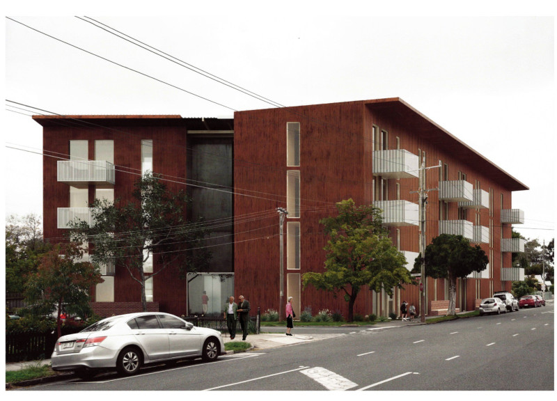 Charred Wooden Shingles and Green Roofs in a Community-Centric Space