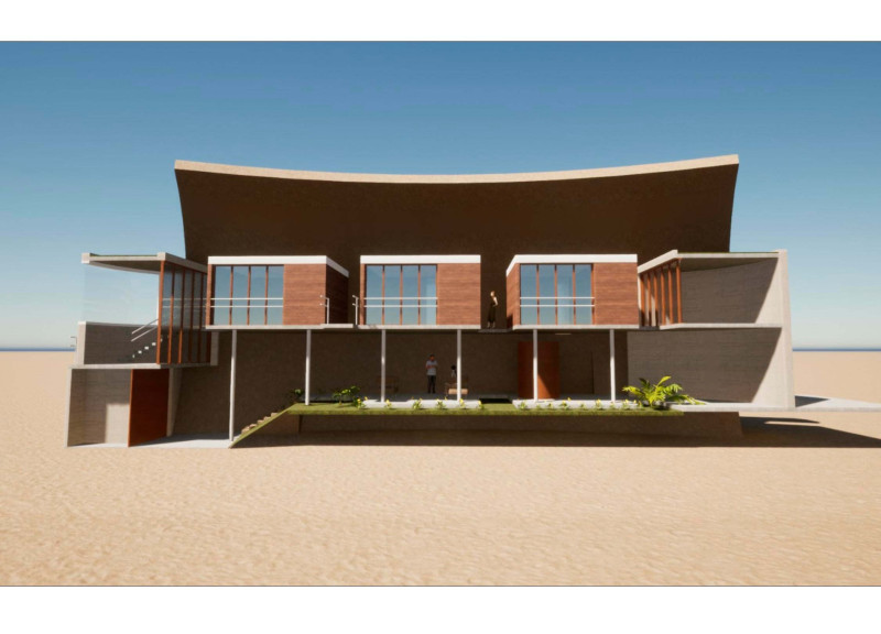 Curved Clay Walls and Natural Ventilation in a Family-Centric Desert Home  