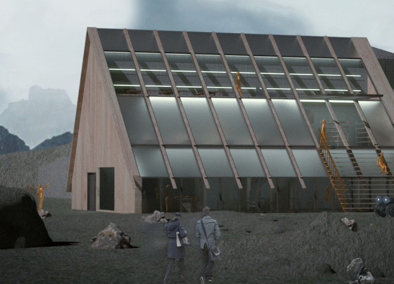 Charred Wooden Shingles and Cross-Laminated Timber Panels Shape a Versatile Community Space  