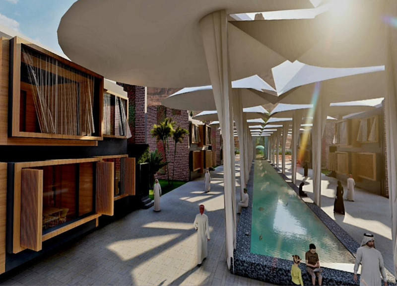Geothermal Living Spaces with Recycled Concrete and Flexible Design Elements  