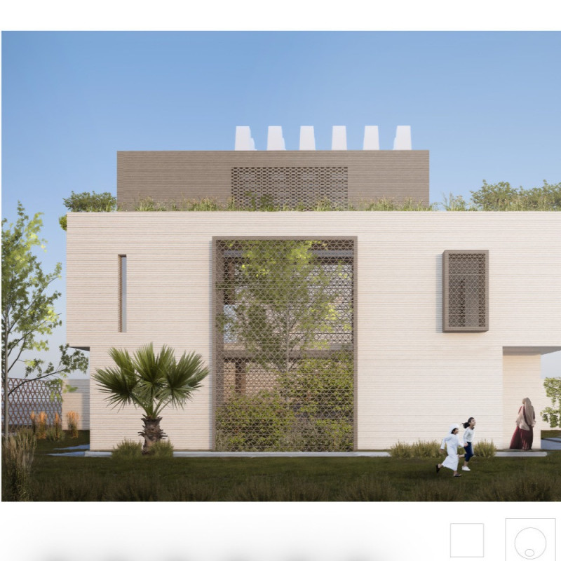 3D Printed Modular Home Featuring Evaporative Cooling and Glass Facade Integration