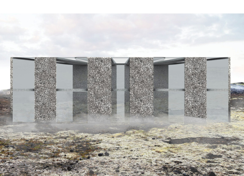 Basalt and Glass Harmony in a Volcanic Landscape Spa