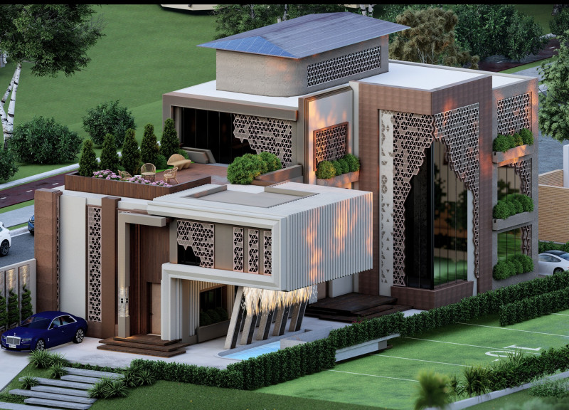 Geometric Patterns and Clay Brick Elements Shape a Sustainable Oasis in the Desert  