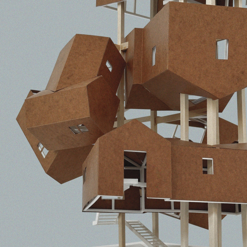 Charred Wooden Shingles and Reclaimed Timber Frame in a Multi-Purpose Urban Community Hub  